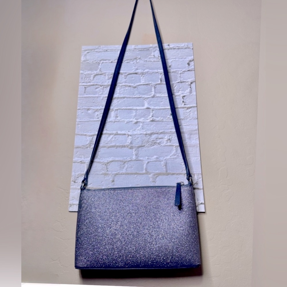 KATE SPADE JOELEY GLITTER CROSSBODY BAG navy / dusk WKRU6288 - EUC - Picture 6 of 11